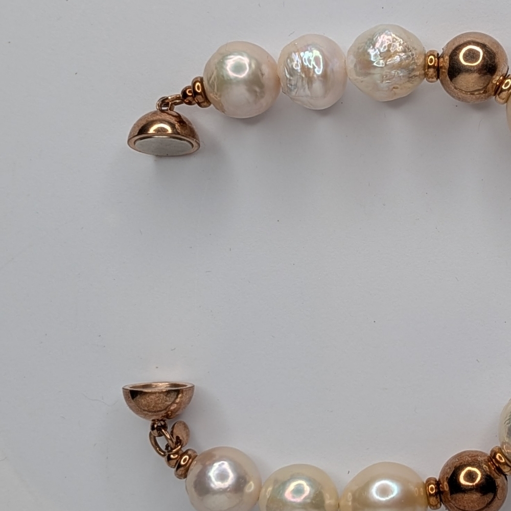 Honora Pearl Bracelet Baroque Large Freshwater Pearls Sterling Silver 925 Pouch - Picture 7 of 9